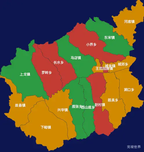 echarts洛阳市洛宁县地图定义颜色